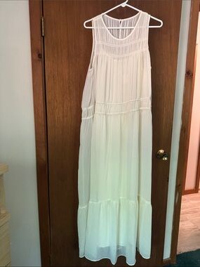 a new day Cream Sleeveless Smocked Yoke Maxi Dress